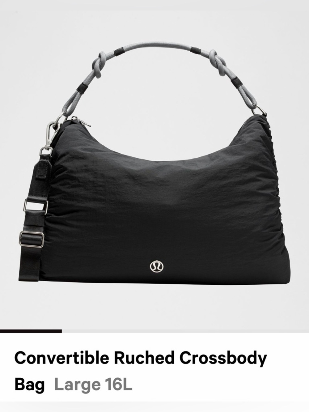 lululemon athletica Convertible Ruched Crossbody Bag - Black
